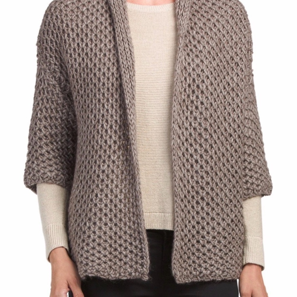 NWT Elsamanda Chunky Open-Front Women’s Cardigan Sweater - Gray Sz M